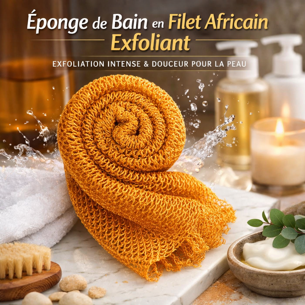 Éponge de bain en filet africain exfoliant